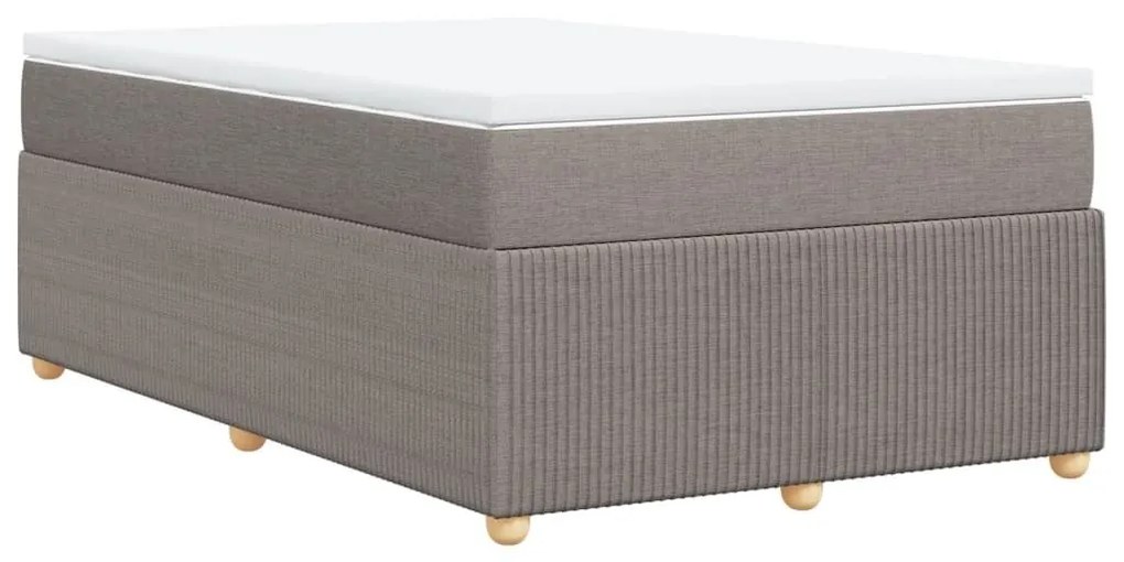 Κρεβάτι Boxspring με Στρώμα Taupe 120x190 εκ. Υφασμάτινο - Μπεζ-Γκρι