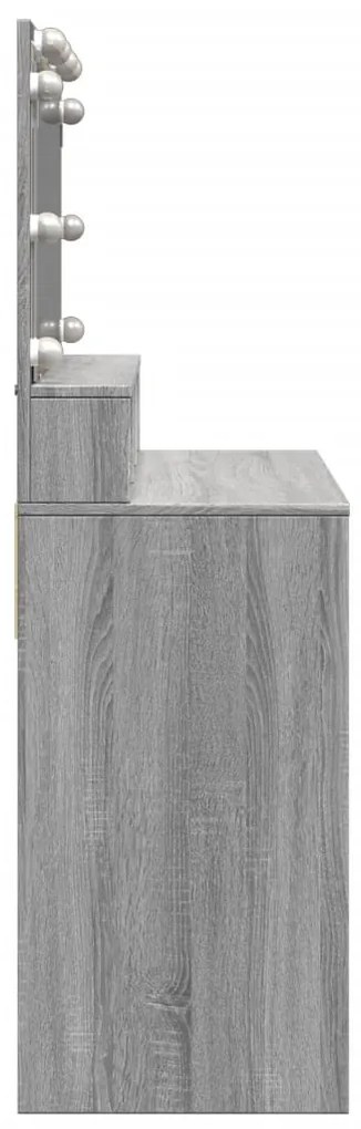 vidaXL Μπουντουάρ με LED Γκρι Sonoma 80x41x144,5 εκ.