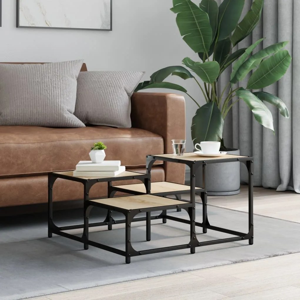vidaXL Τραπεζάκι Σαλονιού Sonoma Δρυς 68 x 68 x 40 εκ. Επεξεργ. Ξύλο