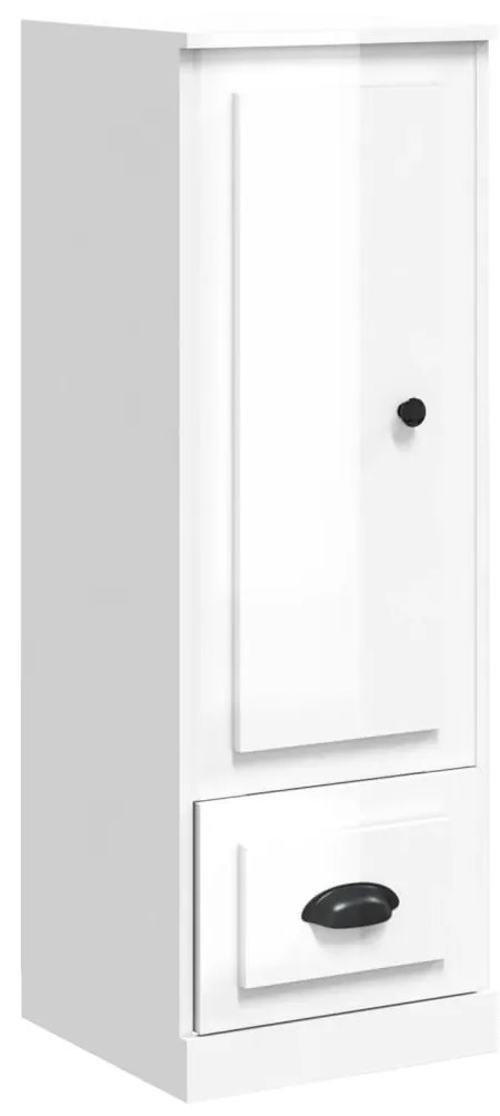 vidaXL Ντουλάπι Γυαλιστερό λευκό 36x35,5x103,5 από Επεξεργασμένο Ξύλο
