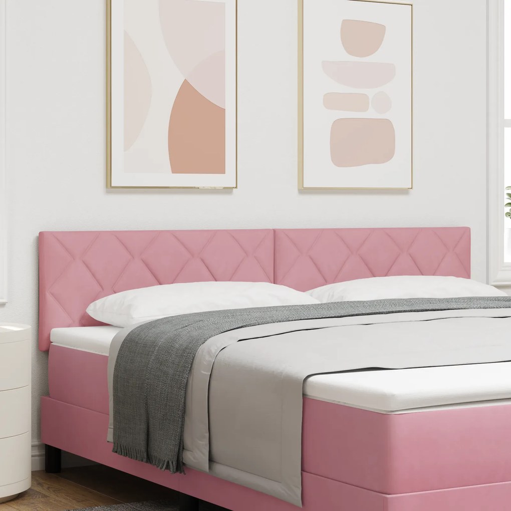 vidaXL Κεφαλάρι  Pink Diamond Blocks, 180cm βελούδο