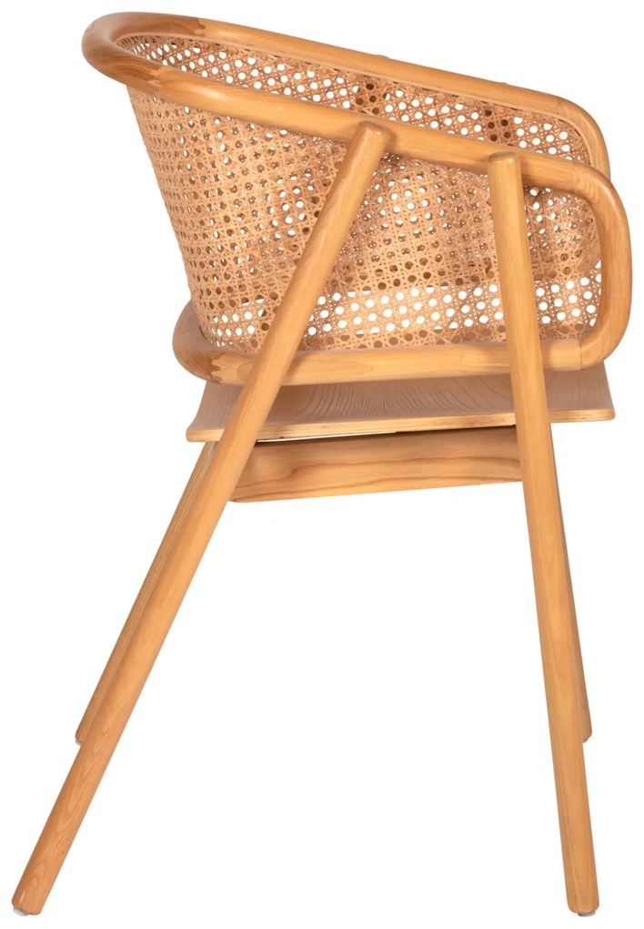 Πολυθρόνα Kenlee Φράξινος Και Φυσικο Rattan Rattan Σε Φυσικο 57,5x55x81Yεκ.