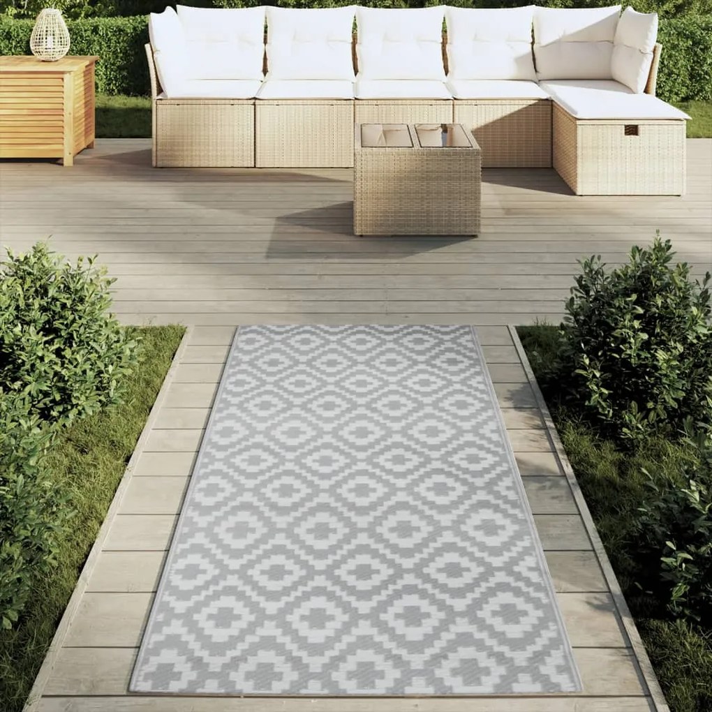 vidaXL Χαλί εξωτερικού χώρου ARAKIL γκρι 80x150 cm PP