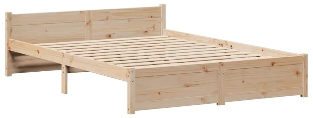 vidaXL Σκελετός Κρεβατιού Χωρίς Στρώμα 140x190 εκ Μασίφ Ξύλο Πεύκου