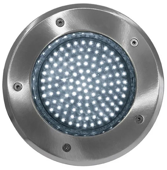 Adeleq Φωτιστικό Ίνοχ 316 Δαπέδου Στρογγυλό 90Led Ψυχρό 3-910890