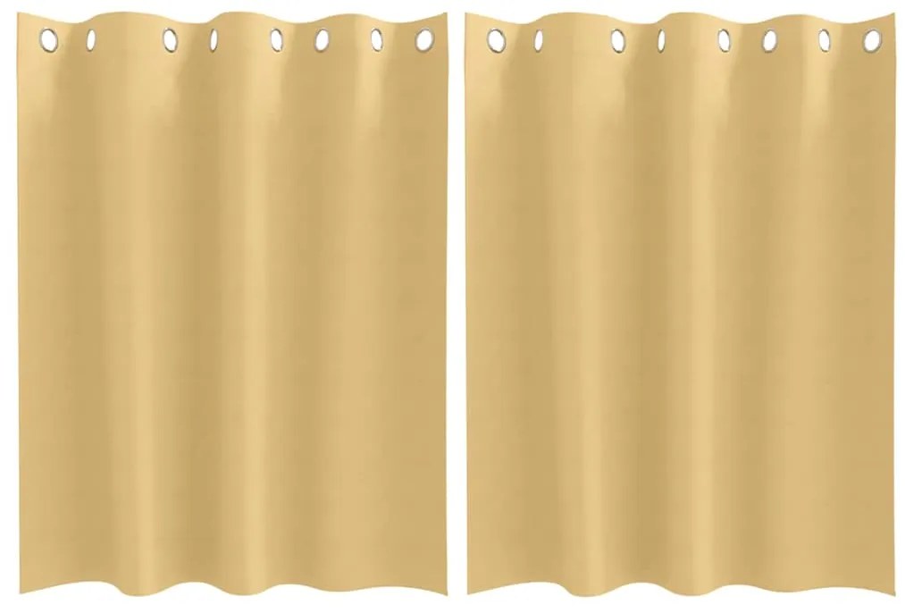 vidaXL Κουρτίνες με κουρτίνες 2 pcs Μπεζ 140x140cm Πολυεστέρας