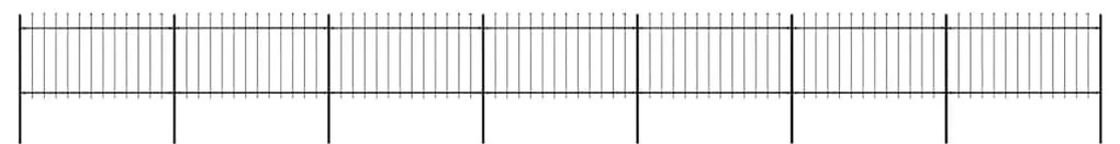 vidaXL Φράχτης Κήπου με Κορυφή Δόρυ Μαύρος Ατσάλινος 1248 x 100 εκ.