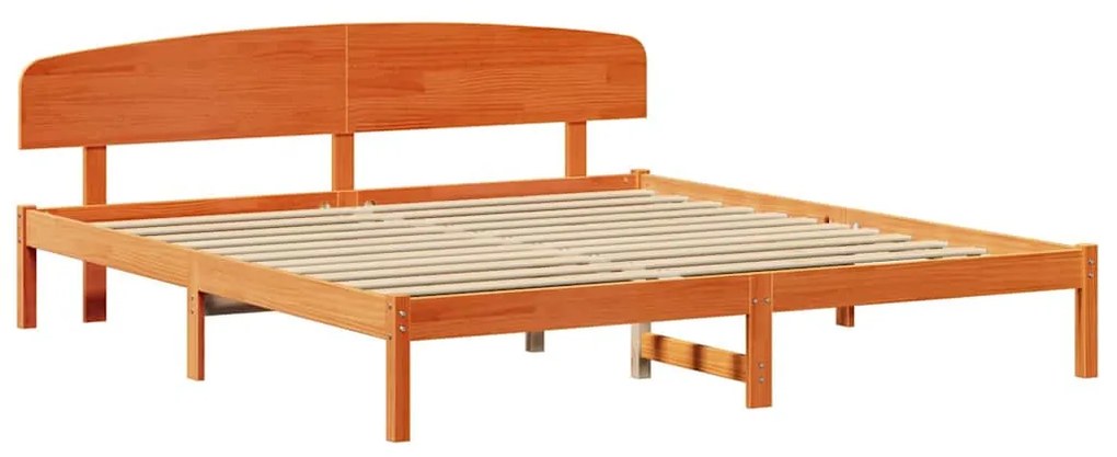 vidaXL Σκελετός Κρεβατιού με κεφαλάρι Κερωτό καφέ 200 x 200 cm