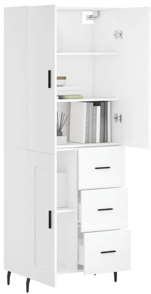 vidaXL Ντουλάπι Λευκό 69,5x34x180 εκ. από Επεξεργασμένο Ξύλο