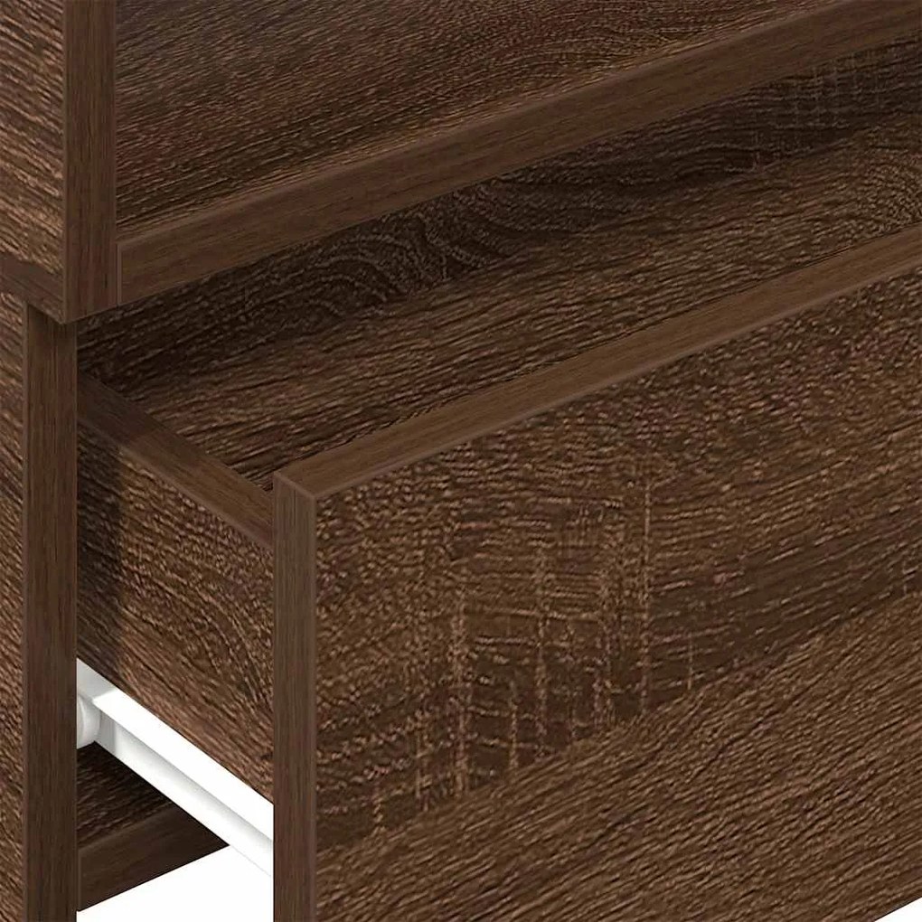 Κομοδίνο Επιτοίχιο Καφέ Δρυς 45x26x28,5 εκ. 858608