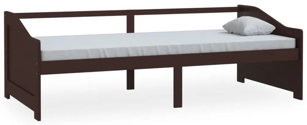 vidaXL Καναπές Κρεβάτι 3 Θέσεων Σκ. Καφέ 90x200 εκ. Μασίφ Ξύλο Πεύκου