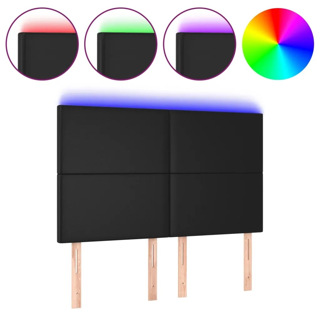 Κεφαλάρι Κρεβατιού LED Μαύρο 144x5x118/128 εκ 3122234