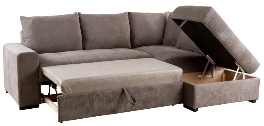 BILL ΚΑΝΑΠΕΣ ΚΡΕΒΑΤΙ ΓΩΝΙΑ ΔΕΞΙΑ TAUPE 241x173x94 - 70-0412