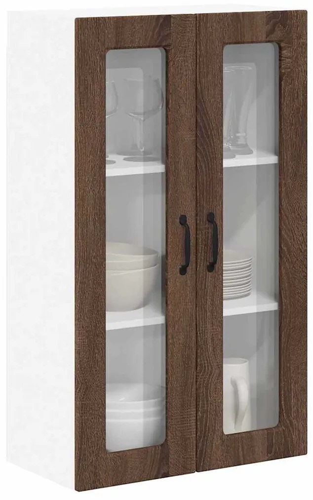 vidaXL Ντουλάπα Κουζίνας με ράφι Επιτοίχιο Καφέ δρυς 60 x 31 x 100 εκ.