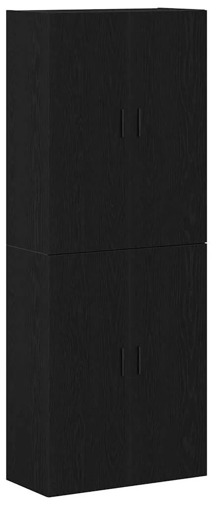 vidaXL Επιτοίχιο ντουλάπι 2 pcs Μαύρη δρυς 69.5 x 34 x 90 εκ.