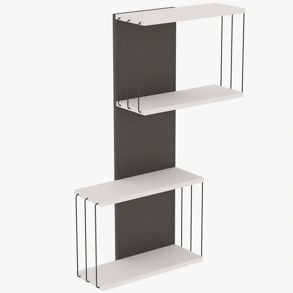 Ραφιέρα Τοίχου Destan 854KLN1730 65x19x96cm Anthracite-White
