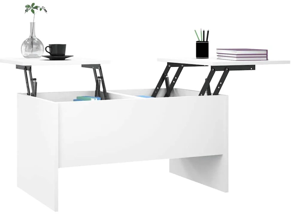 vidaXL Τραπεζάκι Σαλονιού Λευκό 80x50x42,5 εκ. Επεξεργασμένο Ξύλο