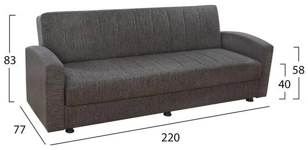 Καναπές - Κρεβάτι Dimos V16 3θέσιος Καφέ 220x77x83 εκ. 220x77x83 εκ.