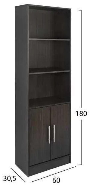 ΒΙΒΛΙΟΘΗΚΗ ΜΕΛΑΜΙΝΗΣ ENSLEY HM2027.01 ZEBRANO 60X30X180 εκ.