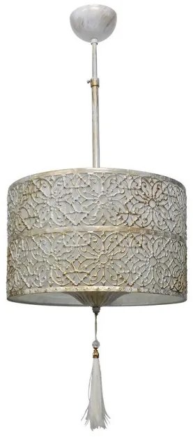 Κρεμαστό Φωτιστικό Οροφής 1xE27 Οργάντζα Damascus Heronia Lighting-14-0287-Λευκό 14-0287