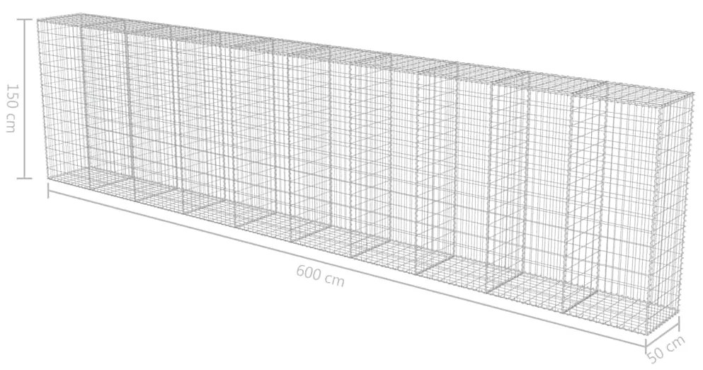 ΣΥΡΜΑΤΟΚΙΒΩΤΙΟ ΤΟΙΧΟΣ 600X50X150 ΕΚ. ΓΑΛΒΑΝ.ΧΑΛΥΒΑΣ + ΚΑΛΥΜΜΑΤΑ 143582