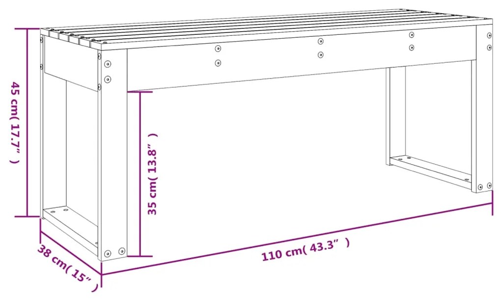 ΠΑΓΚΑΚΙ ΚΗΠΟΥ 110X38X45 ΕΚ. ΑΠΟ ΜΑΣΙΦ ΞΥΛΟ ΨΕΥΔΟΤΣΟΥΓΚΑΣ 825098