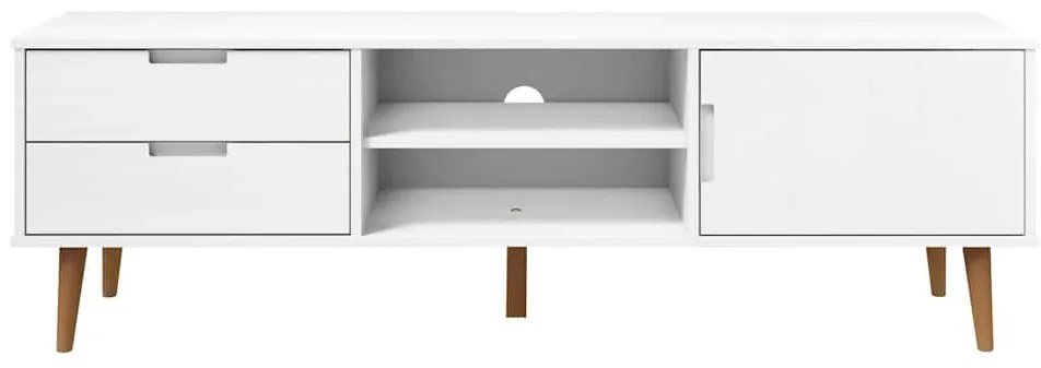 vidaXL Έπιπλο Τηλεόρασης MOLDE Λευκό 158x40x49 εκ. Μασίφ Ξύλο Πεύκου