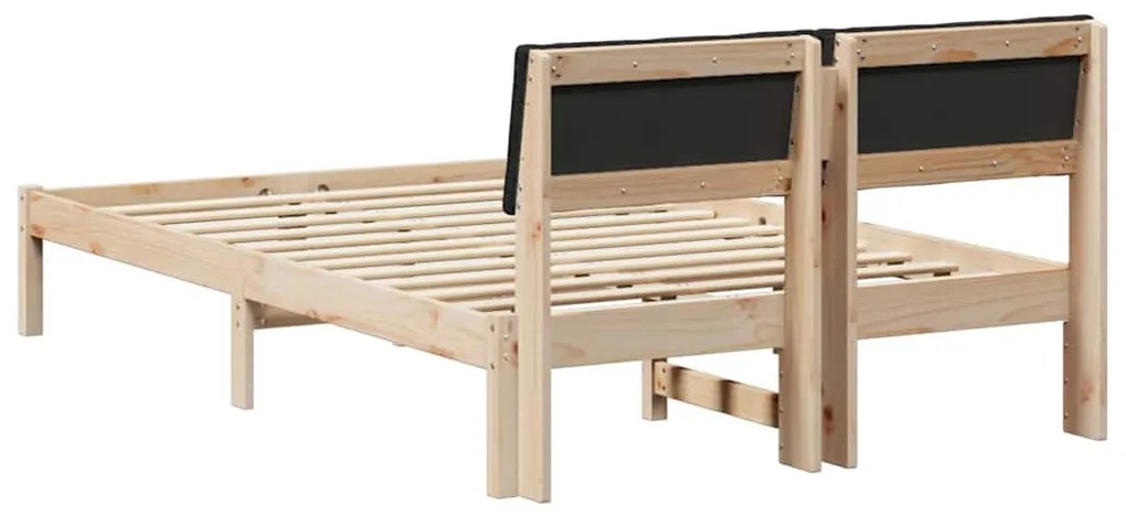 vidaXL Σκελετός Κρεβατιού με κεφαλάρι Καφέ και μαύρο 120 x 190 cm