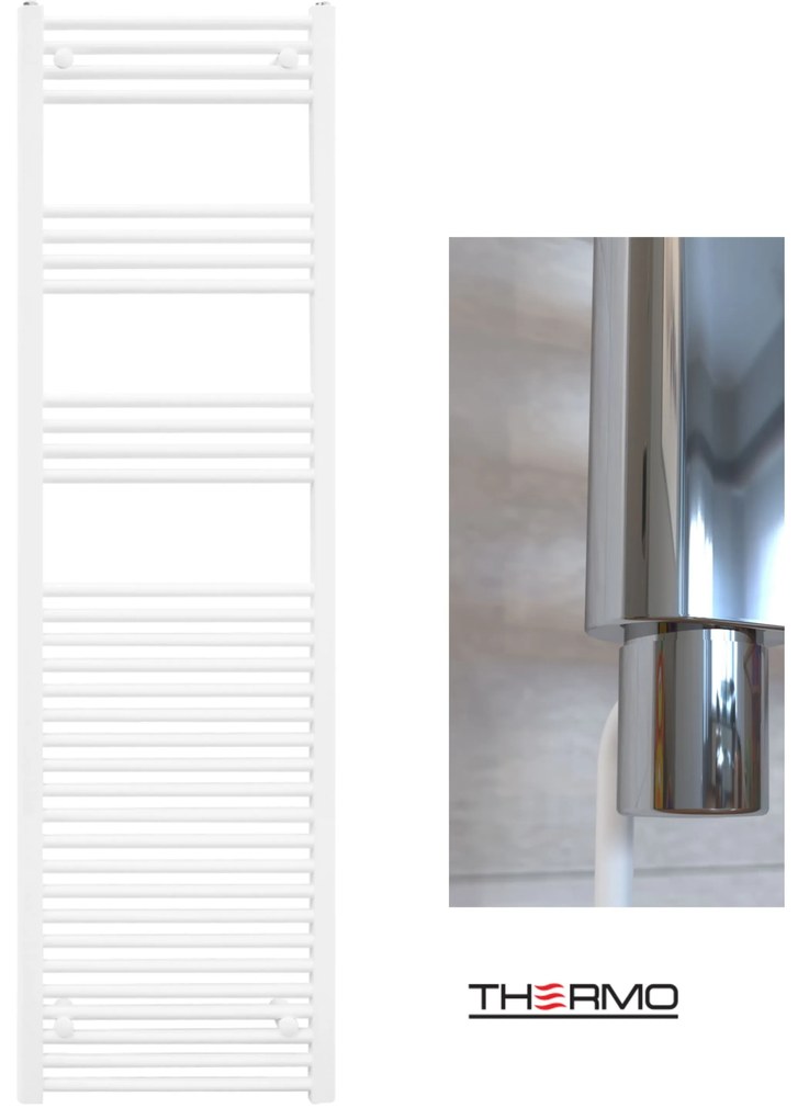 Thermo ALTO Θερμαινόμενη πετσετοκρεμάστρα από Mild Steel με ηλεκτρική λειτουργία, 176x50cm White