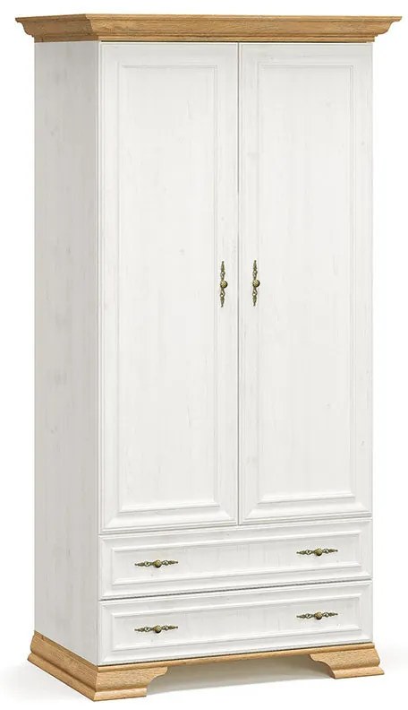 Ντουλάπα Jaden pakoworld δίφυλλη golden oak-λευκό antique 101x62x197,5εκ