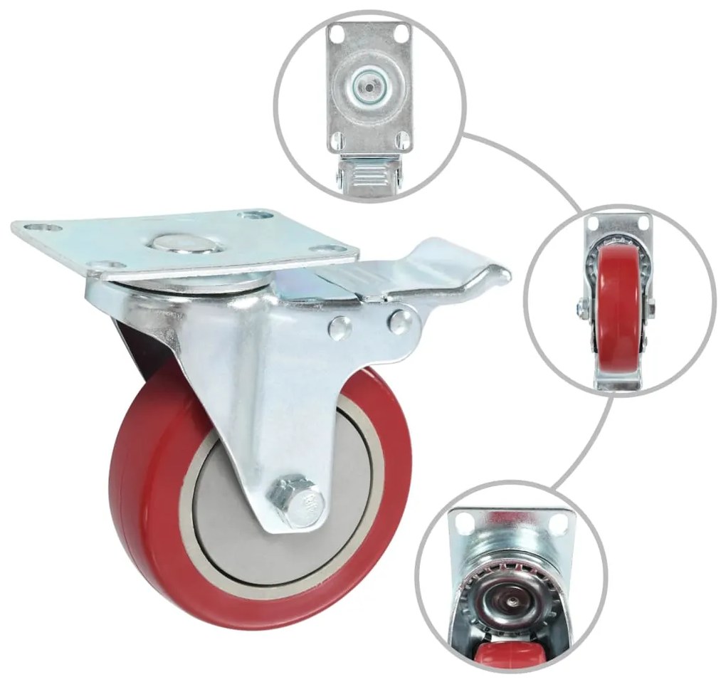 vidaXL Ρόδες Περιστρεφόμενες με Διπλό Φρένο 4 τεμ. 100 χιλ.