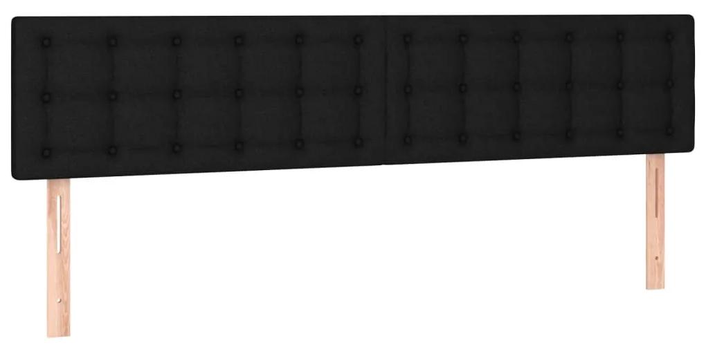 vidaXL Κρεβάτι Boxspring με Στρώμα Μαύρο 180x200 εκ. Υφασμάτινο
