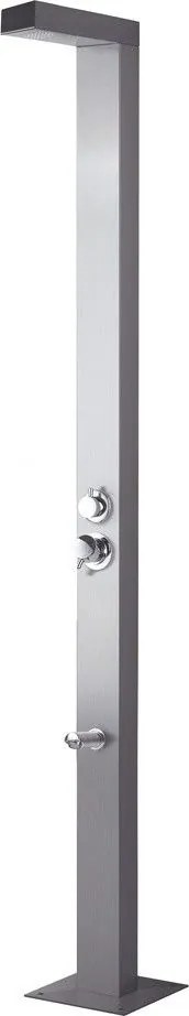 Icos Shower Neda Mix Inox Στήλη Nτους Εξωτερικού Χώρου 2 Εξόδων Θερμομικτική, Από Ανοξείδωτο Χάλυβα, 210 εκ.