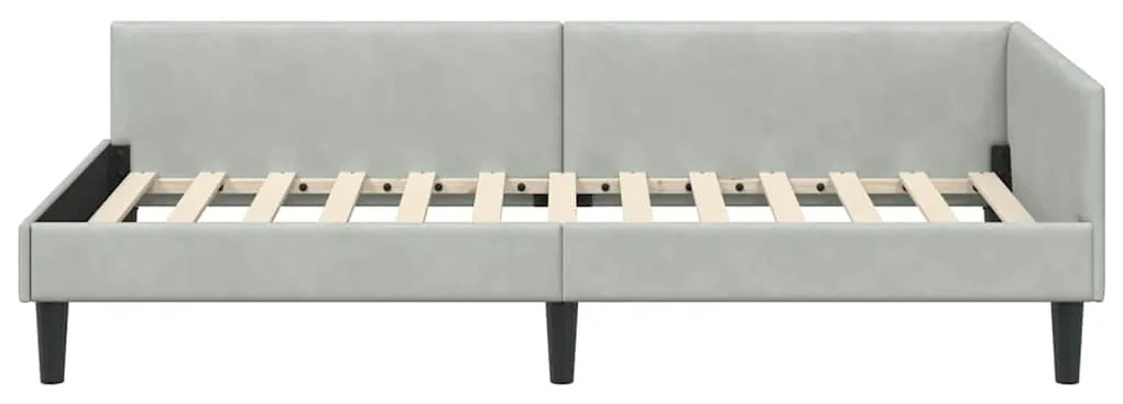 vidaXL Κρεβάτι Γωνίας με κεφαλάρι Ανοιχτό γκρι 90 εκ x 200 εκ