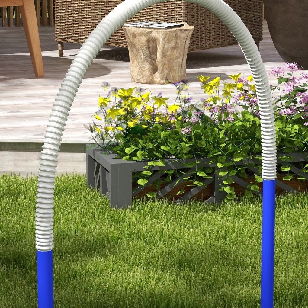 PawHut Σετ Agility για σκύλους, Εκπαίδευση σκύλων, 4 τόξα, για αρχάριους, με τσάντα μεταφοράς, μπλε+λευκό, 88 x 64 x 95cm