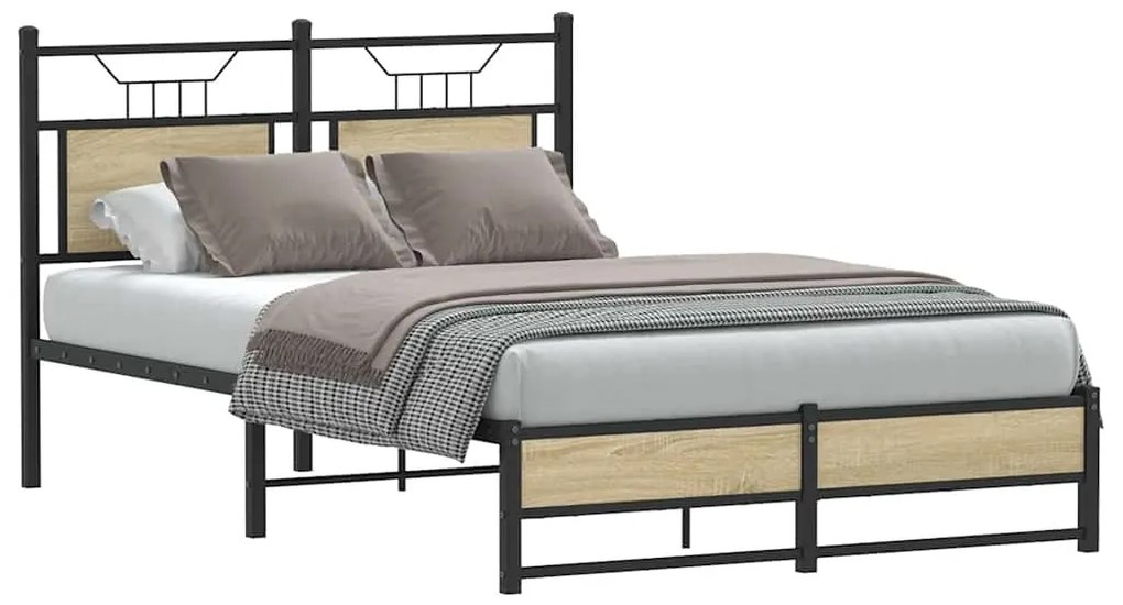 vidaXL Πλαίσιο Κρεβατιού Χωρ. Στρώμα Sonoma Δρυς 120x200εκ. Επ. Ξύλο