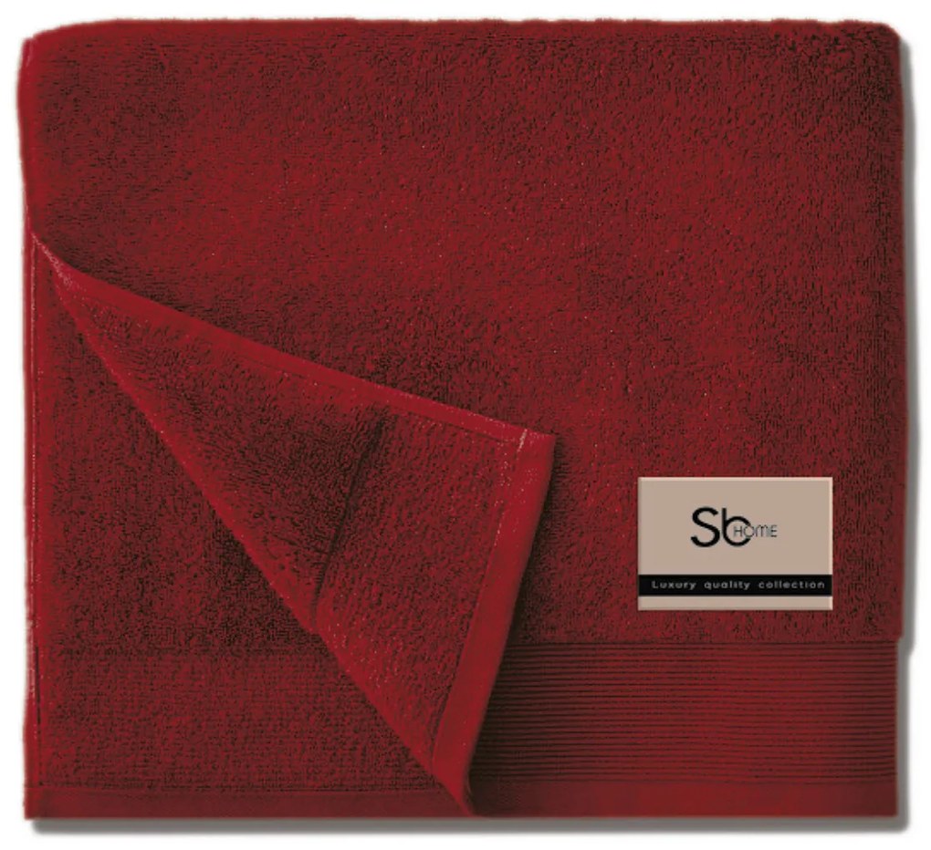Πετσέτα Προσώπου (50x100) Sb Home Elegante 600gsm Μπορντώ