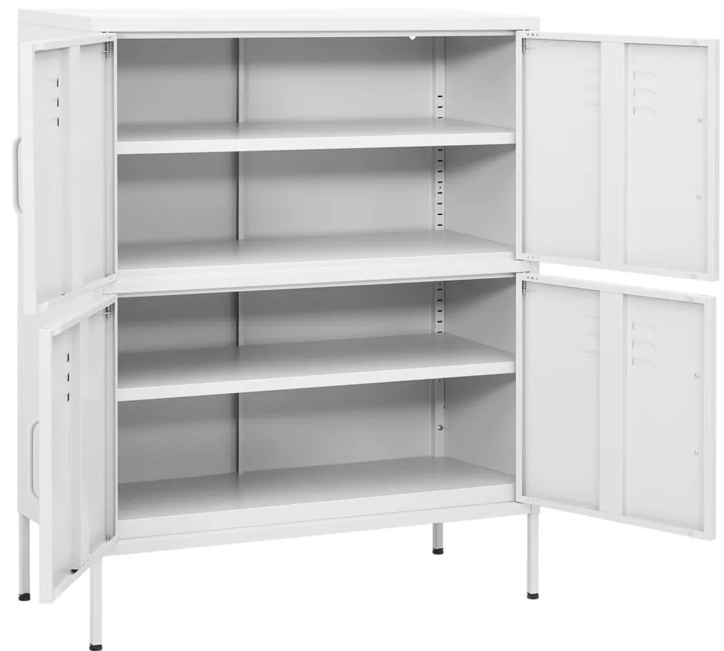 vidaXL Ντουλάπι Αποθήκευσης Λευκό 80 x 35 x 101,5 εκ. από Ατσάλι