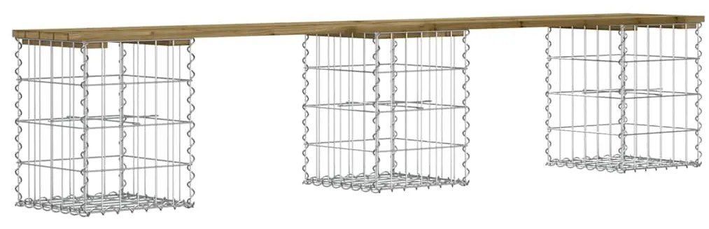 vidaXL Παγκάκι Κήπου Συρματοκιβώτιο 203x31x42 εκ. Εμποτ. Ξύλο Πεύκου