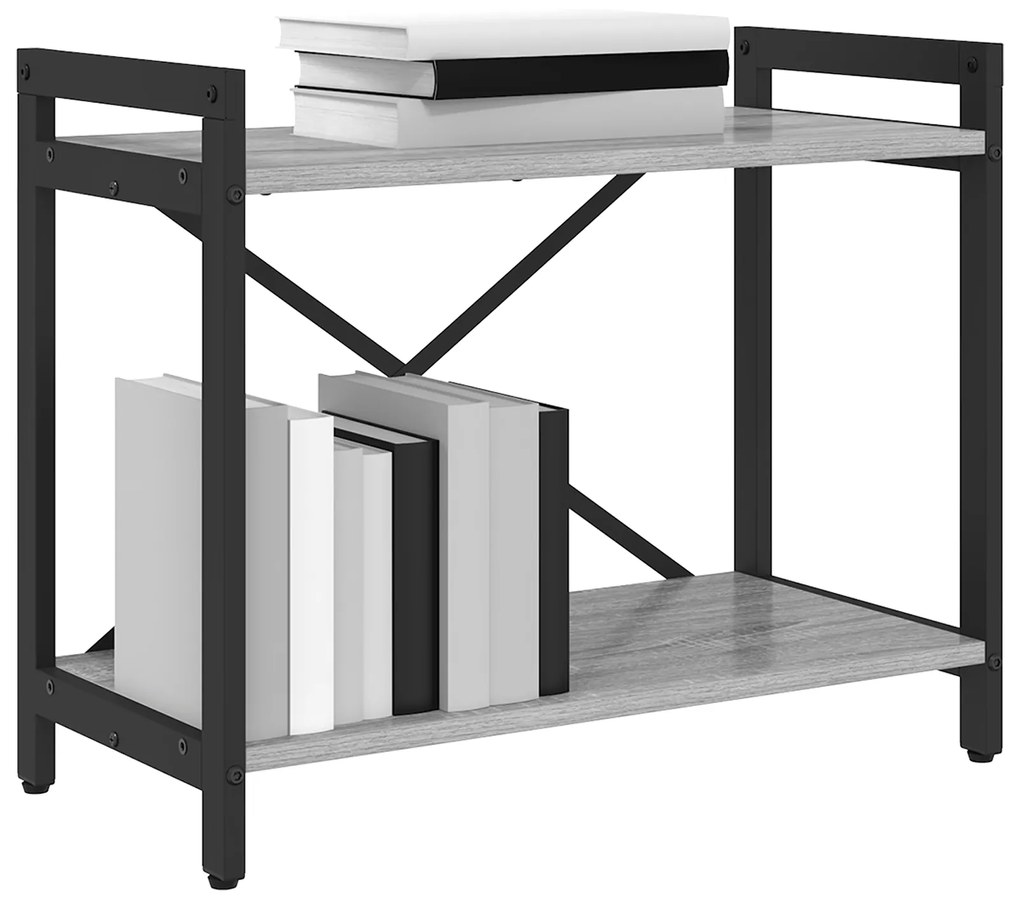 vidaXL Βιβλιοθήκη Γκρι sonoma 60 x 30 x 48.5 εκ Επεξεργασμένο ξύλο