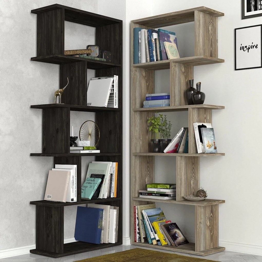 Βιβλιοθήκη Idra Ανοιχτό Καφέ/Σκούρο Καφέ 124x26x159cm - 14410081 - 14410081