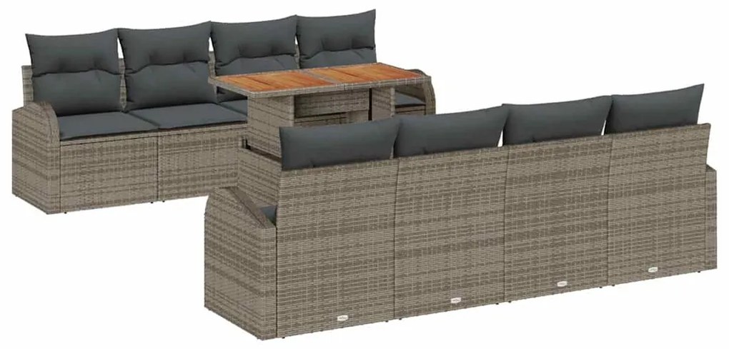 vidaXL Σετ Καναπέ Κήπου με μαξιλάρι 7 pcs Γκρι 100 x 55 x 73 εκ