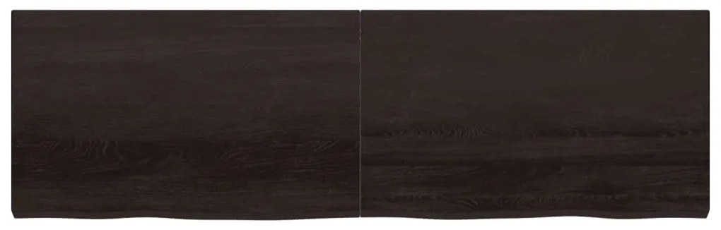 vidaXL Ράφι Τοίχου Σκούρο Καφέ 200x60x(2-6) εκ. Επεξ. Μασίφ Ξύλο Δρυός
