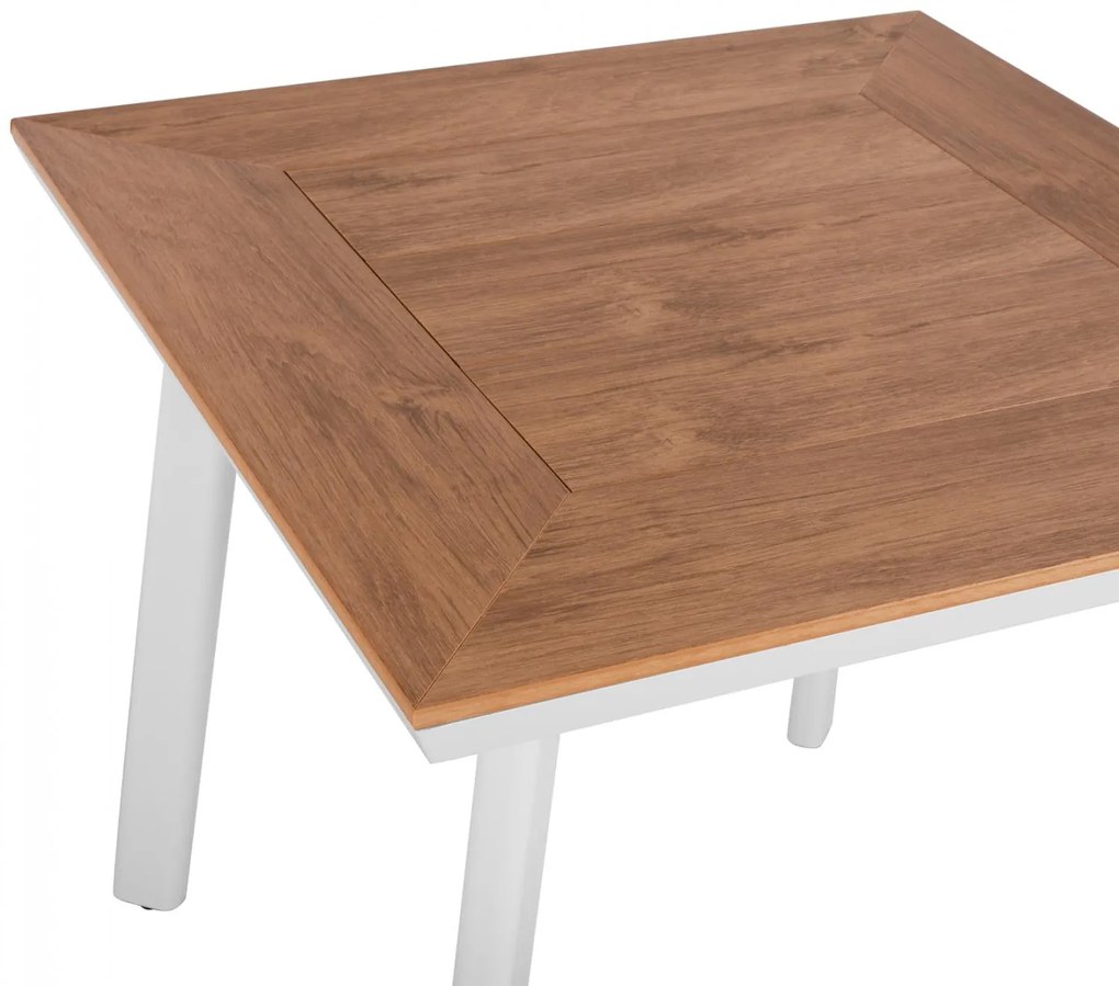 Τραπέζι TABER Αλουμινίου Λευκό με Επιφάνεια Polywood 80x80x72,5Υ εκ. 80x80x72.5 εκ.