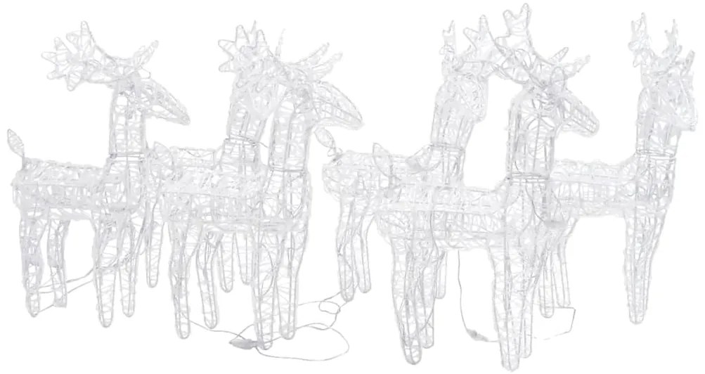 vidaXL Χριστουγεννιάτικοι Τάρανδοι 6 τεμ. 240 LED Πολύχρωμοι Ακρυλικοί