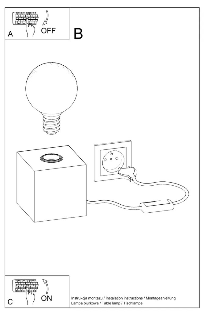 Sollux Λαμπτήρας γραφείου Ariz 1,σκυρόδεμα,1xE27/60w