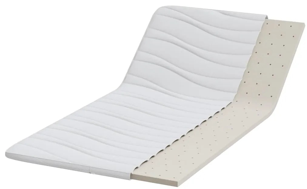 vidaXL Στρώμα επικάλυψης Λευκό 120 x 200 x 3,5 εκ Υφασμα Πλεκτό