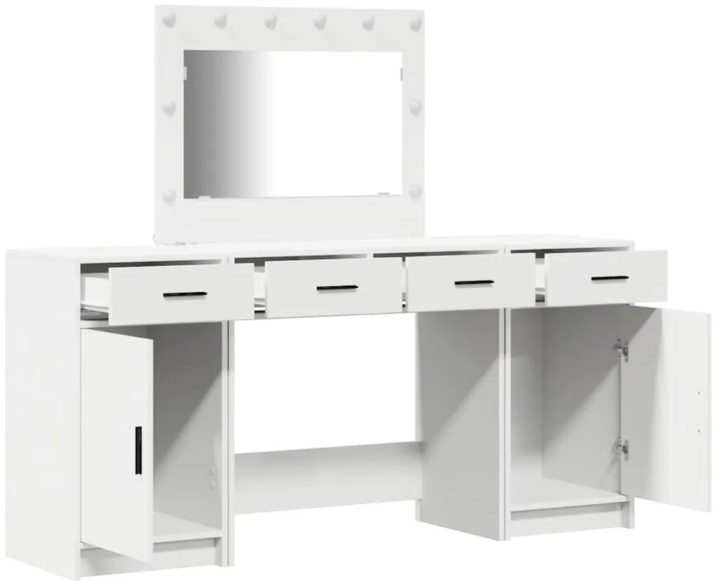 vidaXL Τραπέζι περιποίησης με συρτάρι 3 pcs Λευκό 40 x 41 x 75 εκ