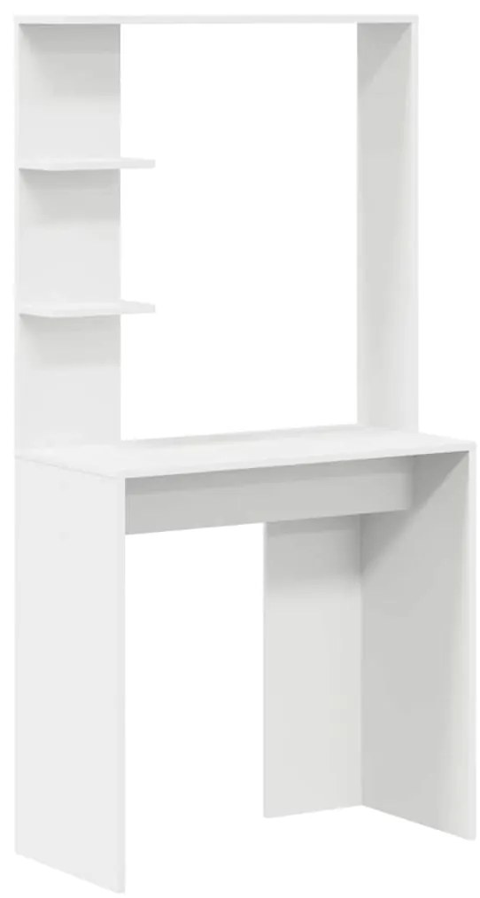 vidaXL Γραφείο με αποθηκευτικό χώρο 2 pcs Λευκό 78.5 x 37 x 154.5 εκ