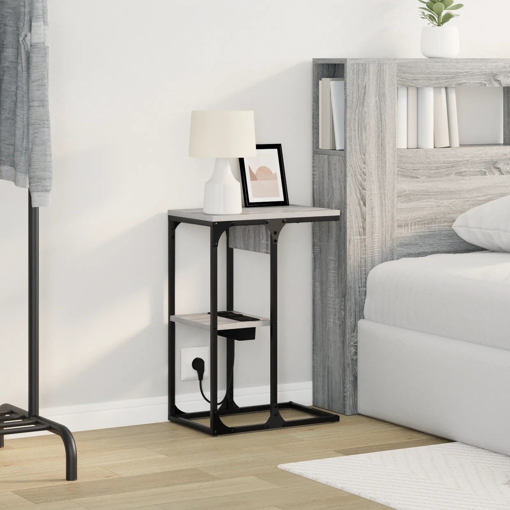 vidaXL Κομοδίνο Γκρι Sonoma 41.5 x 26 x 60.5 εκ Επεξεργασμένο ξύλο